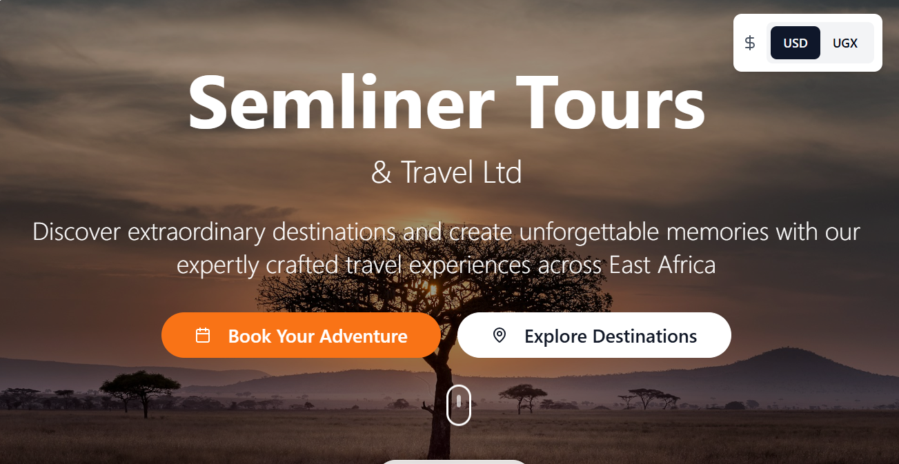 semliner tours&travel website screenshot